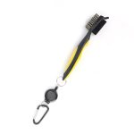 Golf Club Brush | Groove Cleaner Brush |  Retractable zip-line Aluminum Carabiner