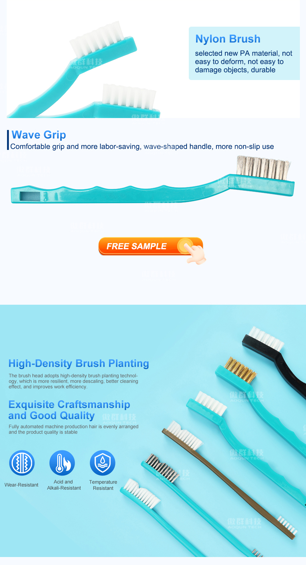 Medical Surgical Autoclavable Instrument Cleaning Brush