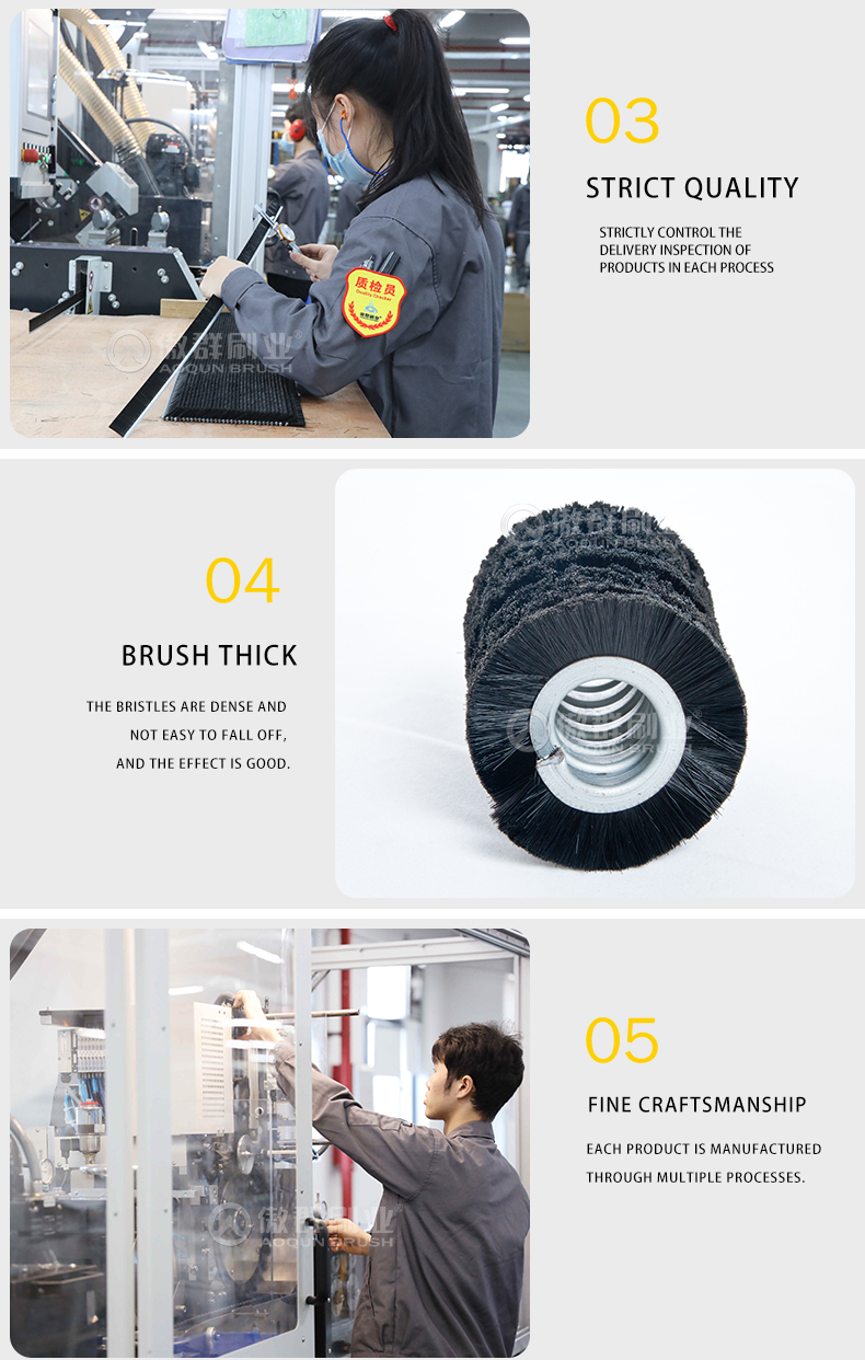 Industrial Cleaning Machine Spiral Dampening Brushes Nylon