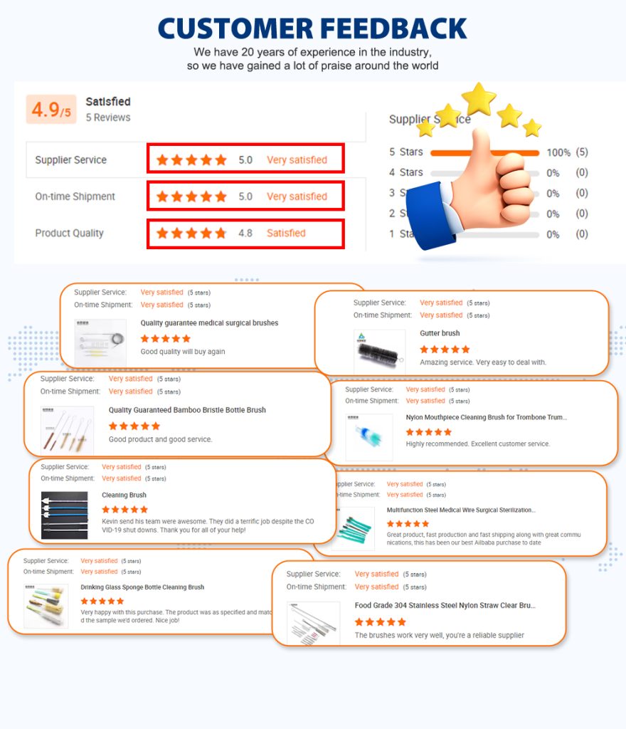 Disposable Sterile Cervical Brush for Pap Smear Soft Bristle Biocompatible