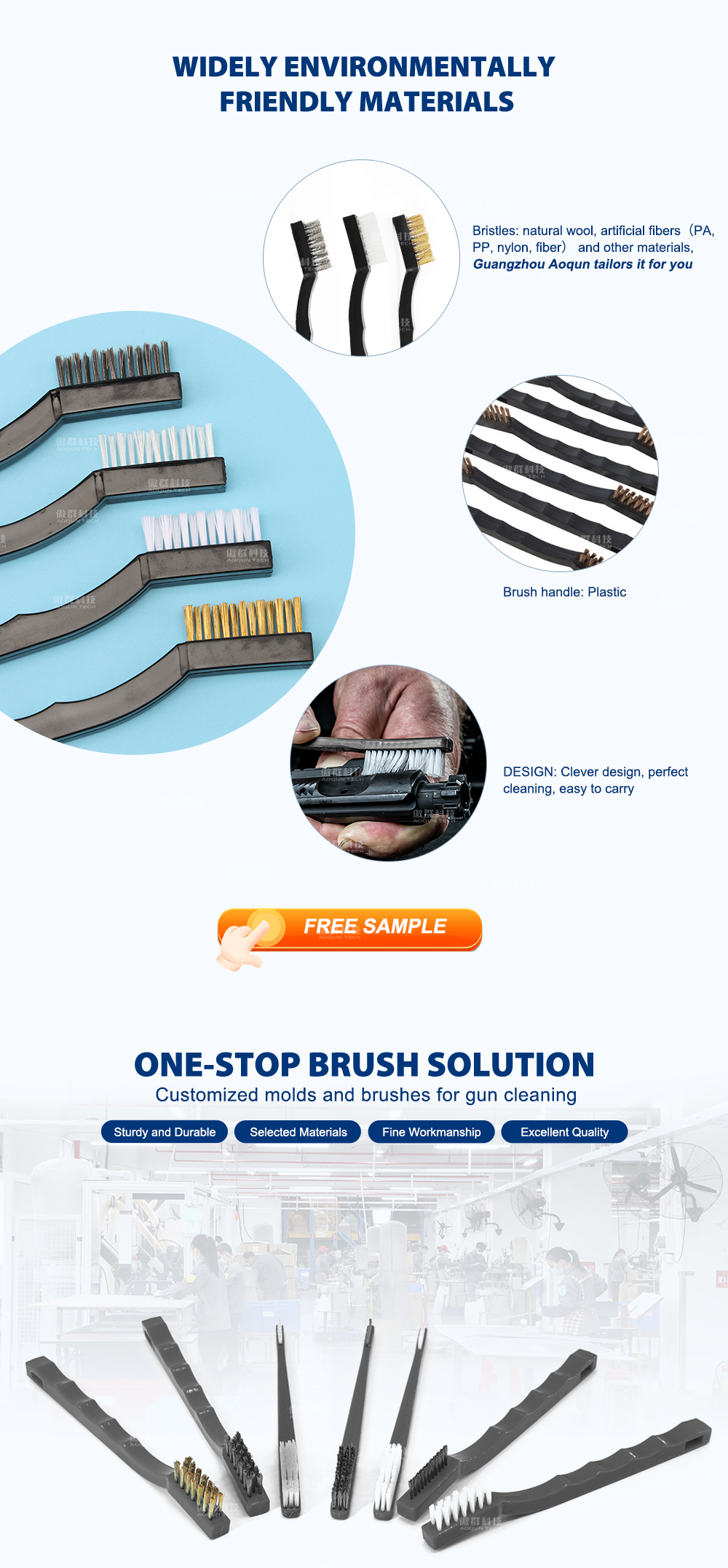 Nylon Stainless Steel Wire Bore Brushes for Gun Cleaning and Maintenance