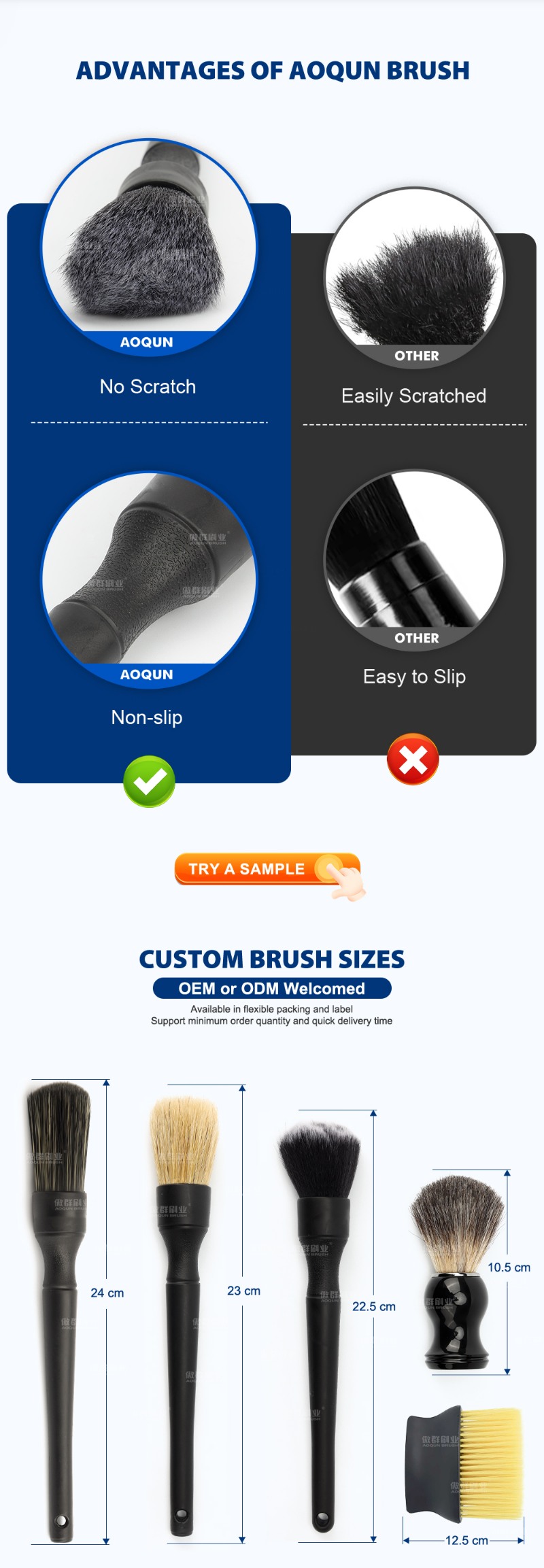 Soft Detailing Brush Set | Cleaning for Exterior & Interior Vehicle