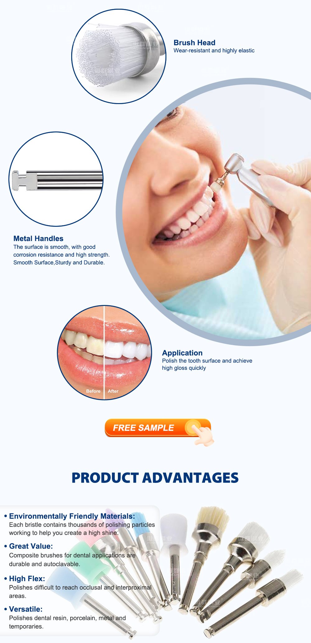 Nylon Dental Polishing Brush | Bowl Shape Prophy Brush Dental | Medical Brush