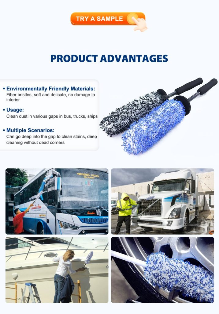 Wheel & Rim Brush | Soft Tire Cleaner Brush for Car Detailing