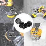 Drill Brush Attachments Set Power Scrubber Brush with Extend Long Attachment All Purpose Clean for Grout, Tiles, Sinks, Car Polishing Pads