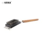 Grill Brush and Scraper for Barbecue | Wooden Handle and Replaceable Stainless Steel Bristles Head