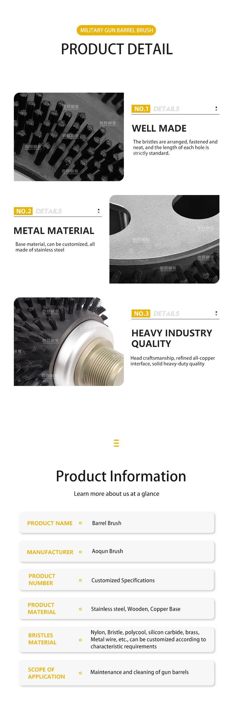 Military Barrel Brush | Army Cannon Cleaning