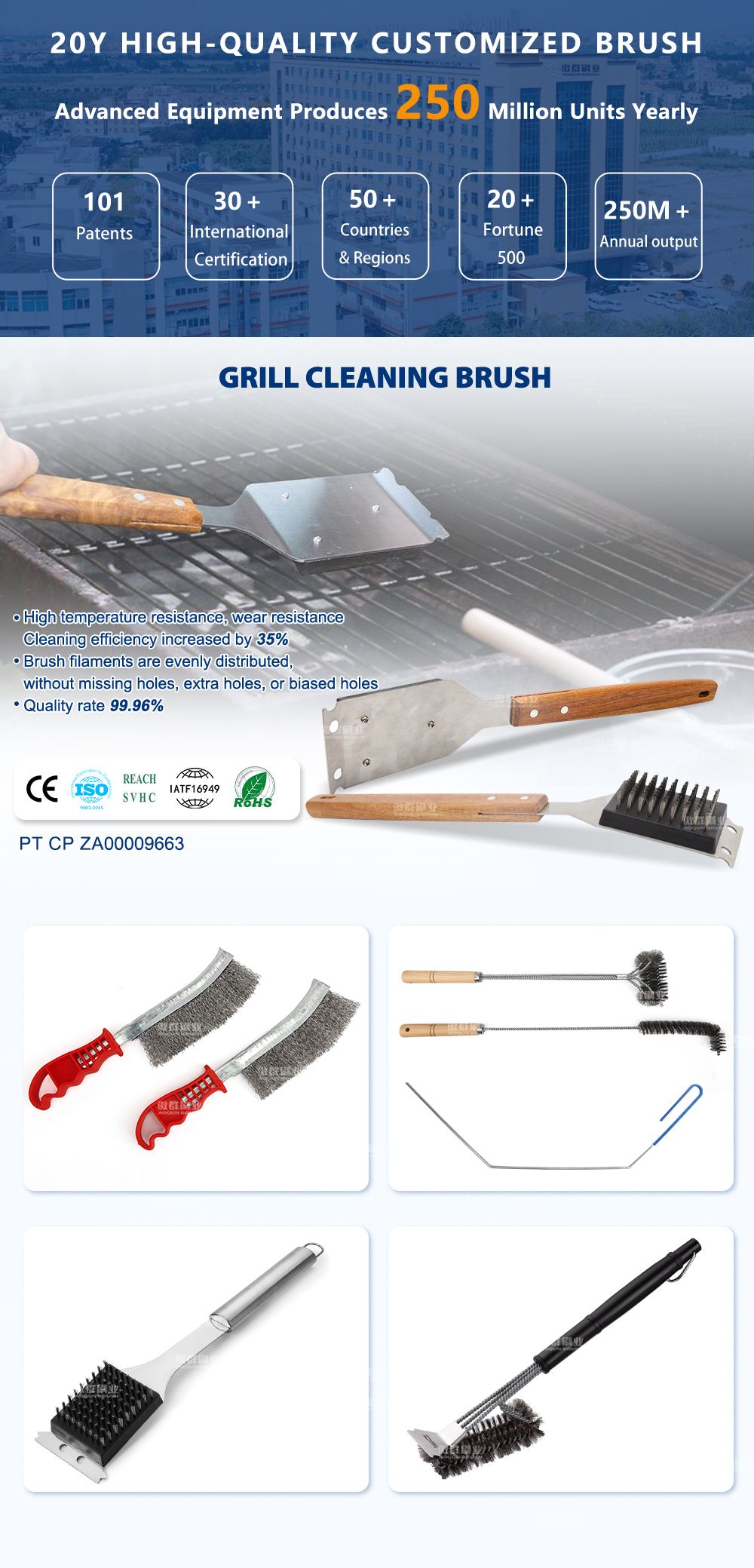 Grill Brush and Scraper for Barbecue