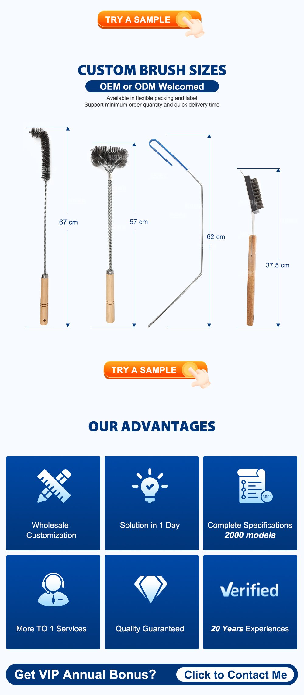 Grill Brush and Scraper for Barbecue | Wooden Handle and Replaceable Stainless Steel Bristles Head