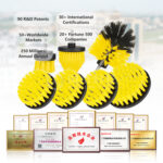 Drill Brush Attachments Set Power Scrubber Brush with Extend Long Attachment All Purpose Clean for Grout, Tiles, Sinks, Car Polishing Pads