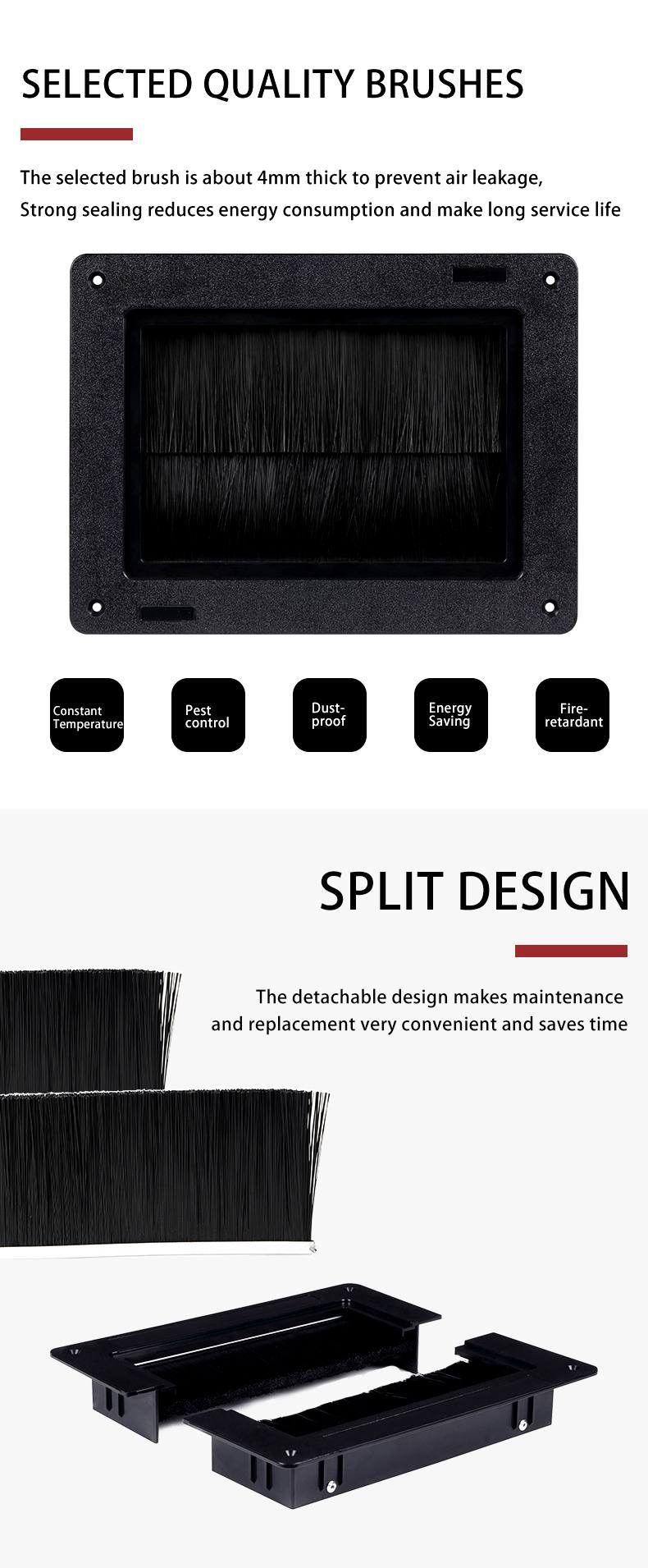 Seal Brush Floor Grommets for Raised Access Floors | Cable Management Brush