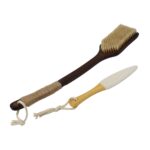 Foaming Body Bath Brush | Long Handle Wooden Back Scrubber & Pumice Brush
