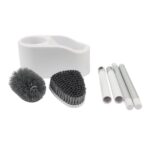 Heavy-Duty Toilet Brush Set | Curved PP & Silicone Toilet Scrub Brushes with Holder