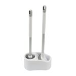 Heavy-Duty Toilet Brush Set | Curved PP & Silicone Toilet Scrub Brushes with Holder