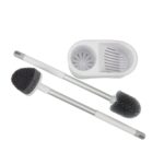 Heavy-Duty Toilet Brush Set | Curved PP & Silicone Toilet Scrub Brushes with Holder