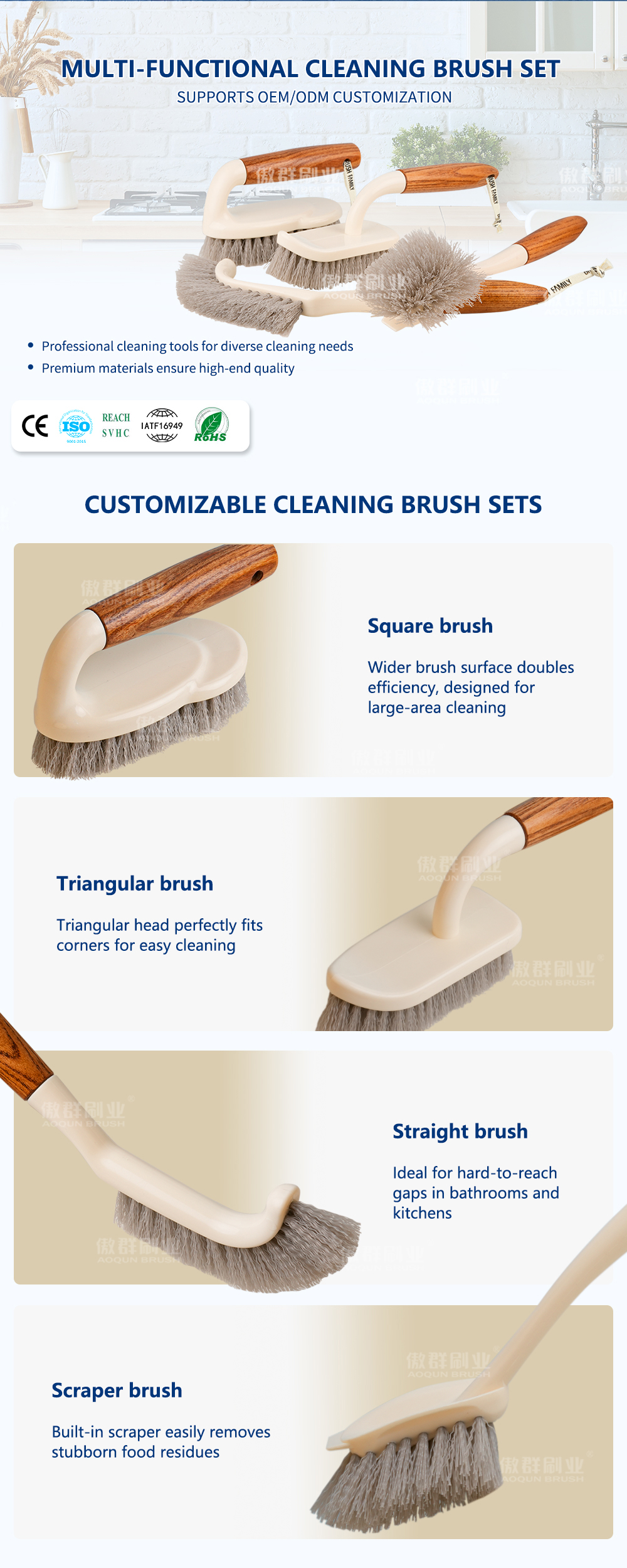 4-Piece Kitchen Cleaning Brush Set details 2