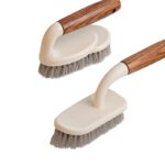 4-Piece Kitchen Cleaning Brush Set | Wooden Handle Dish, Corner & Crevice Brushes