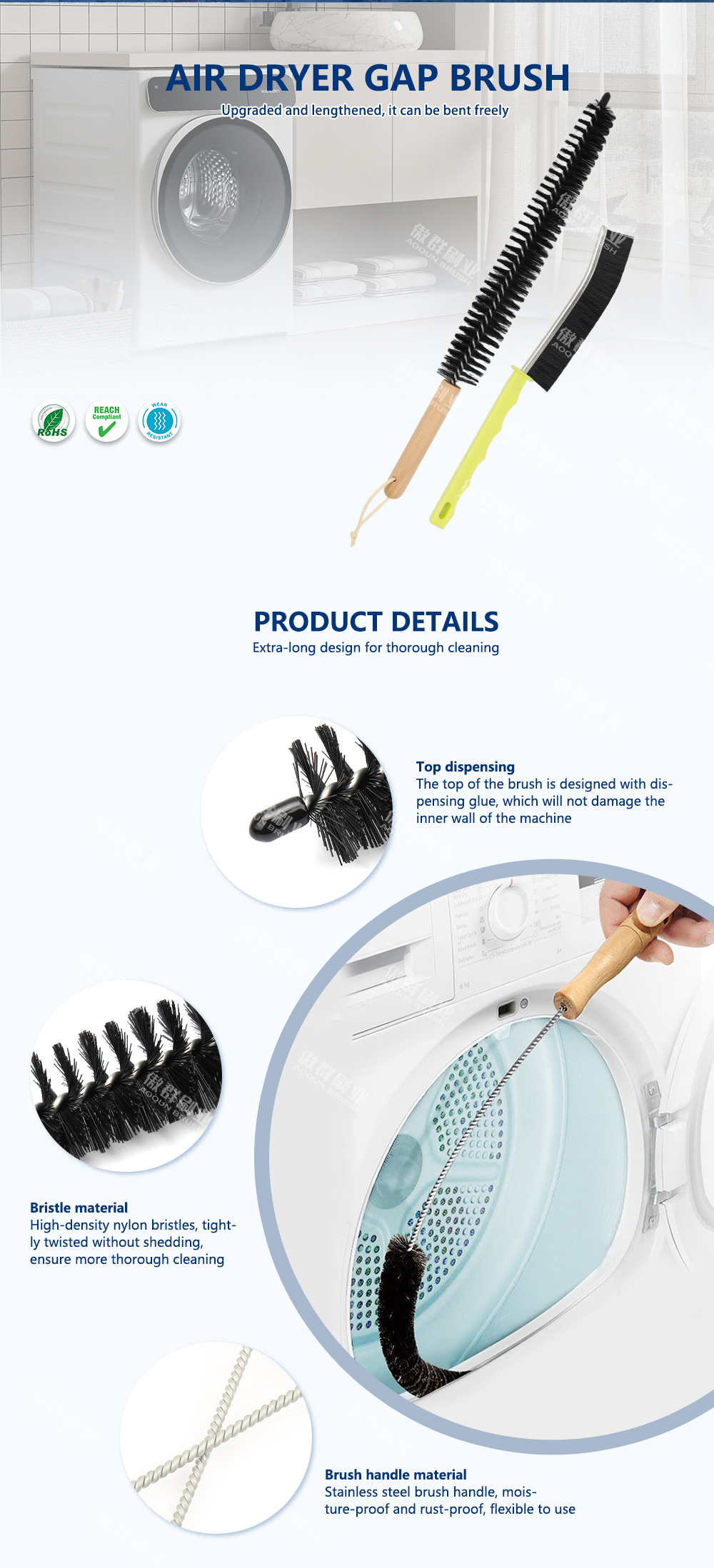Appliance Crevice Cleaning Brush Set details 2
