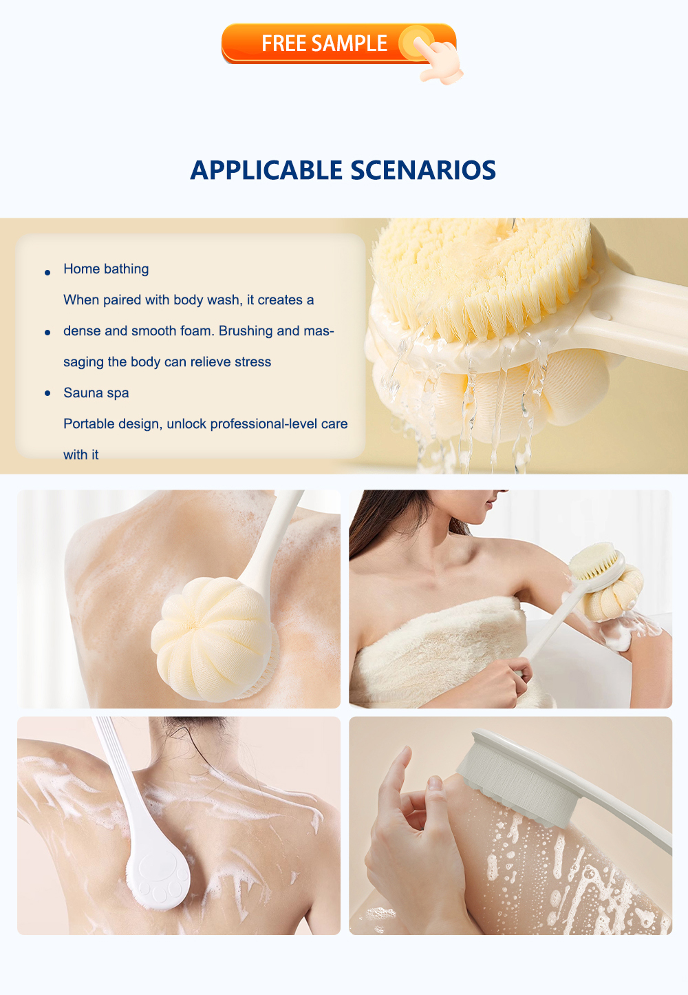 Foaming Body Bath Brush details 4