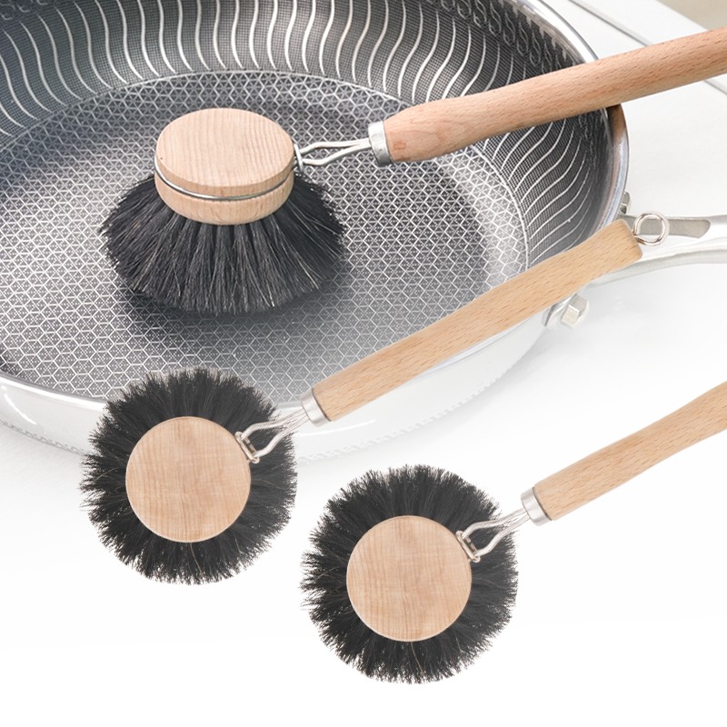 Horsehair Pot Brush | Wooden Pan & Cast Iro...
