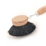 Horsehair Pot Brush | Wooden Pan & Cast Iron Cleaning Brush with Hanging Loop