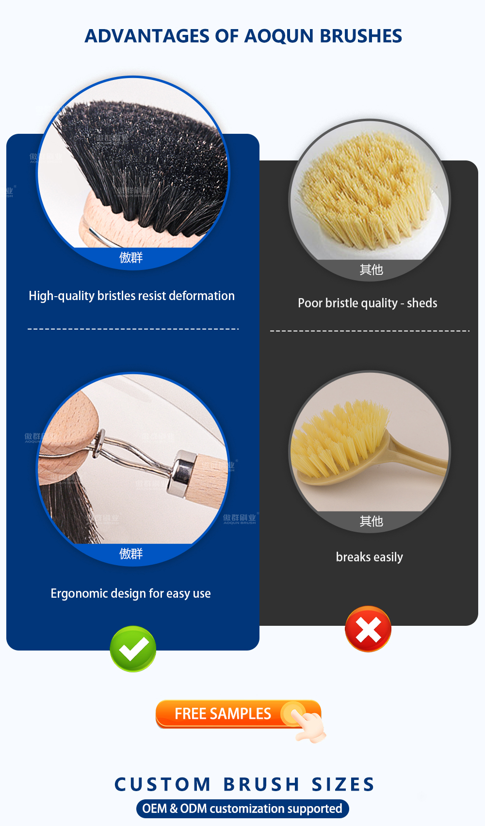 Wooden Kitchen Cleaning Brush Set details 6