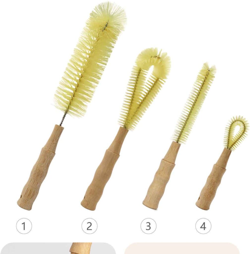 Multi-Function Bottle Brush | Beech Wood Handle...
