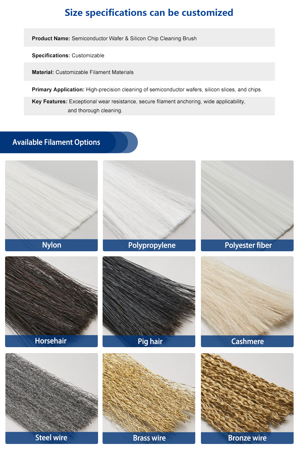 Semiconductor wafer silicon chip cleaning brush details 6