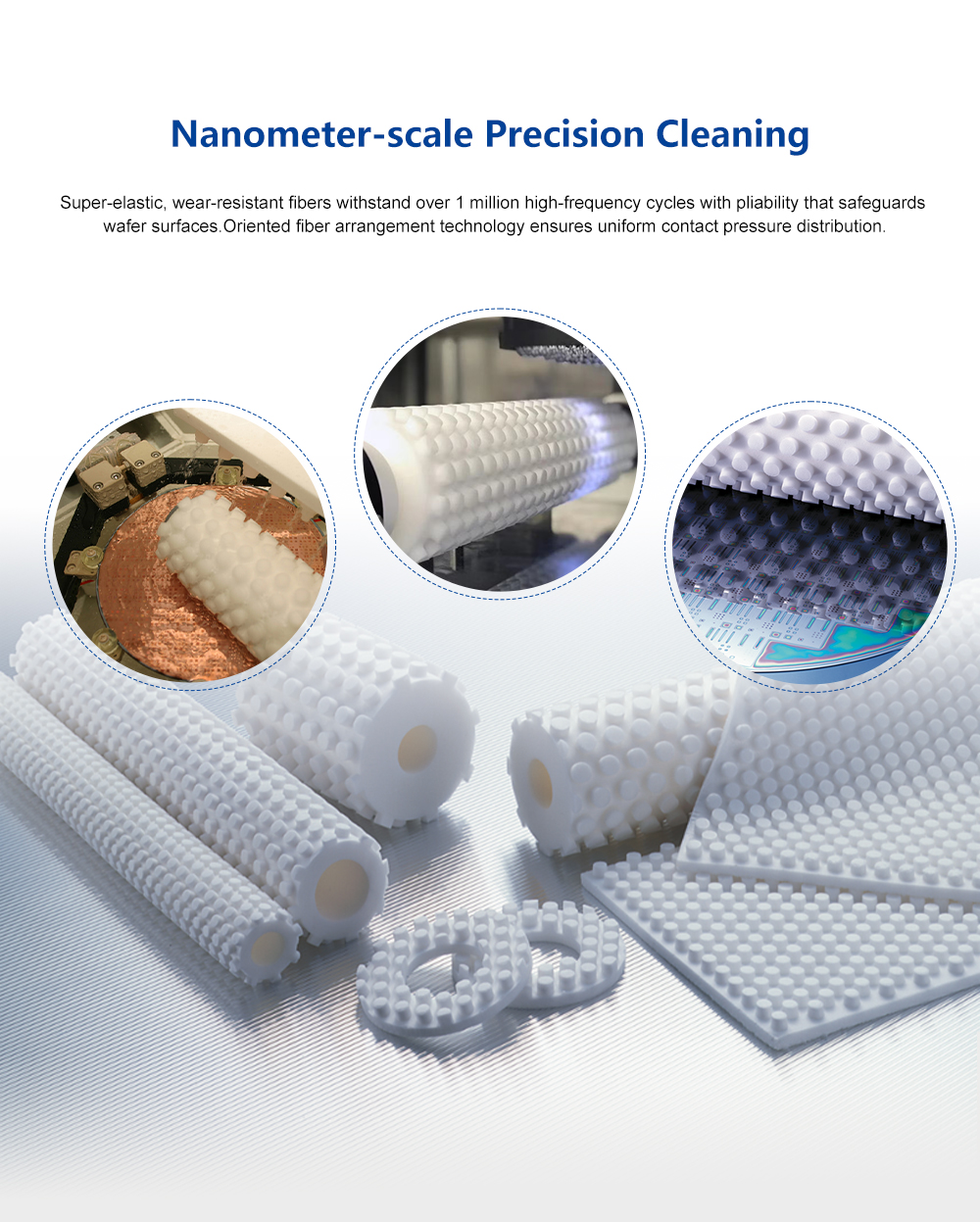 Semiconductor wafer silicon chip cleaning brush details 3